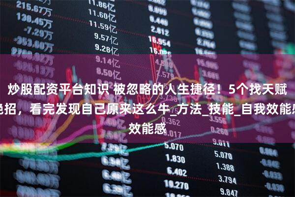炒股配资平台知识 被忽略的人生捷径！5个找天赋绝招，看完发现自己原来这么牛_方法_技能_自我效能感